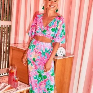 Lilly Pulitzer Pink and Blue Floral Set